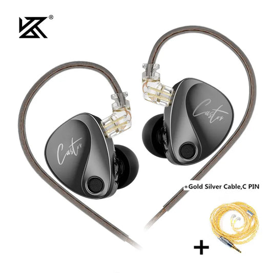 NEW KZ Castor In-Ear HiFi Earphones — 2 Dynamic Drivers + Balanced Armature, Tunable High-End Sound, Studio-Grade Monitor Earbuds with Noise Isolation