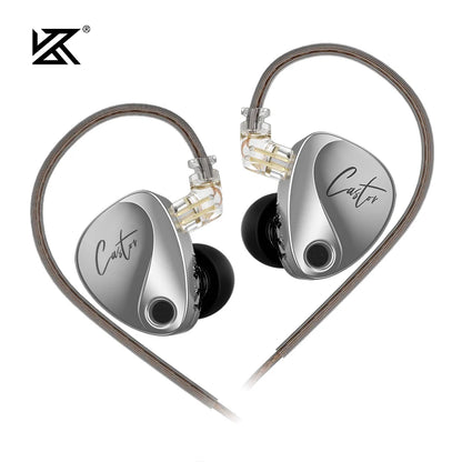 NEW KZ Castor In-Ear HiFi Earphones — 2 Dynamic Drivers + Balanced Armature, Tunable High-End Sound, Studio-Grade Monitor Earbuds with Noise Isolation