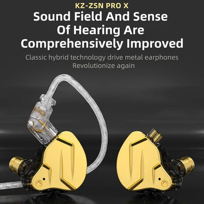 NEW KZ ZSN PRO X 1BA + 1DD Hybrid Drive Hi-Fi Metal In-Ear Earphones with Sport Noise-Canceling Earbuds (ZSX, ZSNPROX, EDXPRO)