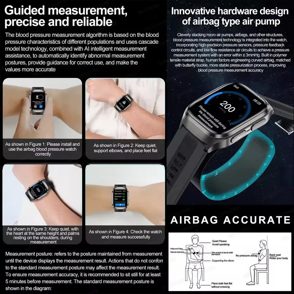 Introducing the 2026 AI-Powered Blood Pressure Smart Watch: Your Ultimate Health Companion with ECG, Uric Acid Analysis, and Call Functionality for Men and Women