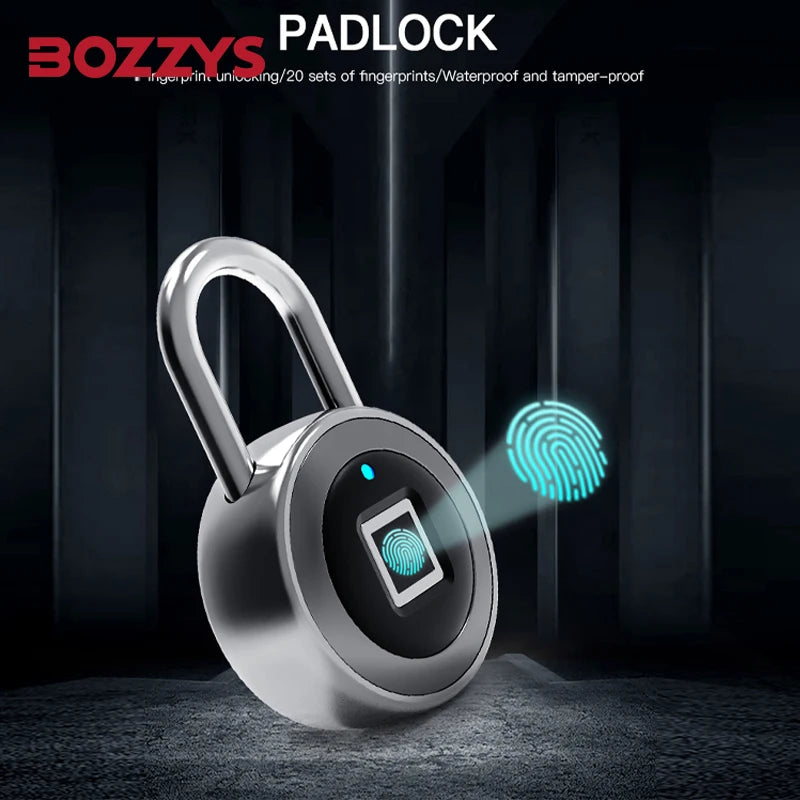 Revolutionary Smart Fingerprint Padlock - IP68 Waterproof, Unlock in 0.5 Seconds, Store Up to 20 Fingerprints, USB Rechargeable for Ultimate Security at Home, Gym, or Office