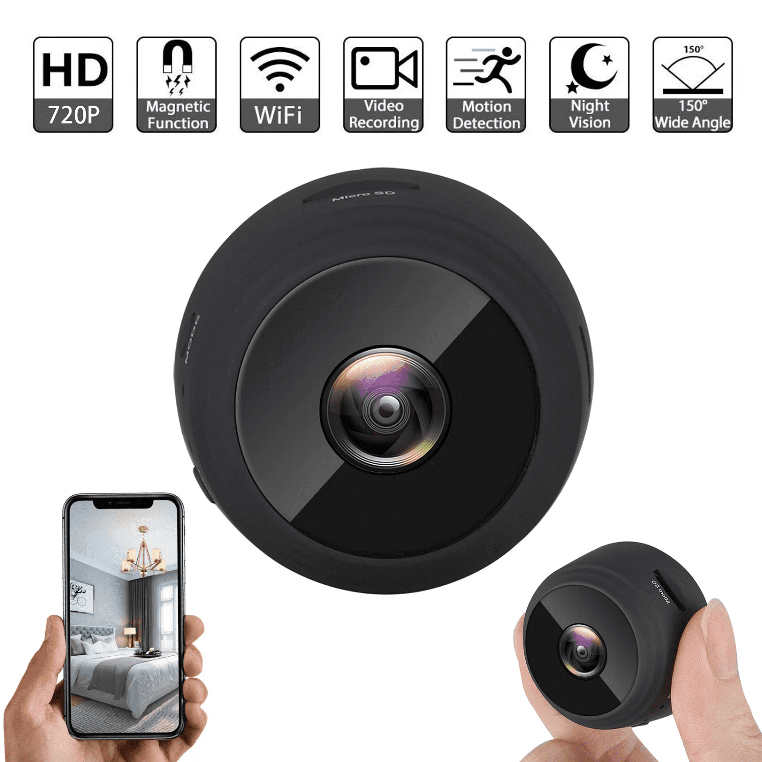Revolutionary SZDUDU Mini Wireless Security Camera - Capture Every Moment in Full HD 720P with Night Vision, Motion Detection & Loop Recording for Ultimate Home and Outdoor Protection