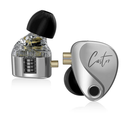 NEW KZ Castor In-Ear HiFi Earphones — 2 Dynamic Drivers + Balanced Armature, Tunable High-End Sound, Studio-Grade Monitor Earbuds with Noise Isolation