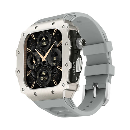 Luxury Modification Kit for Apple Watch S11 10 46/44/45mm Stainless Steel Case for IWatch Series 9 8 7 6 SE3 Silicone Pin Buckle
