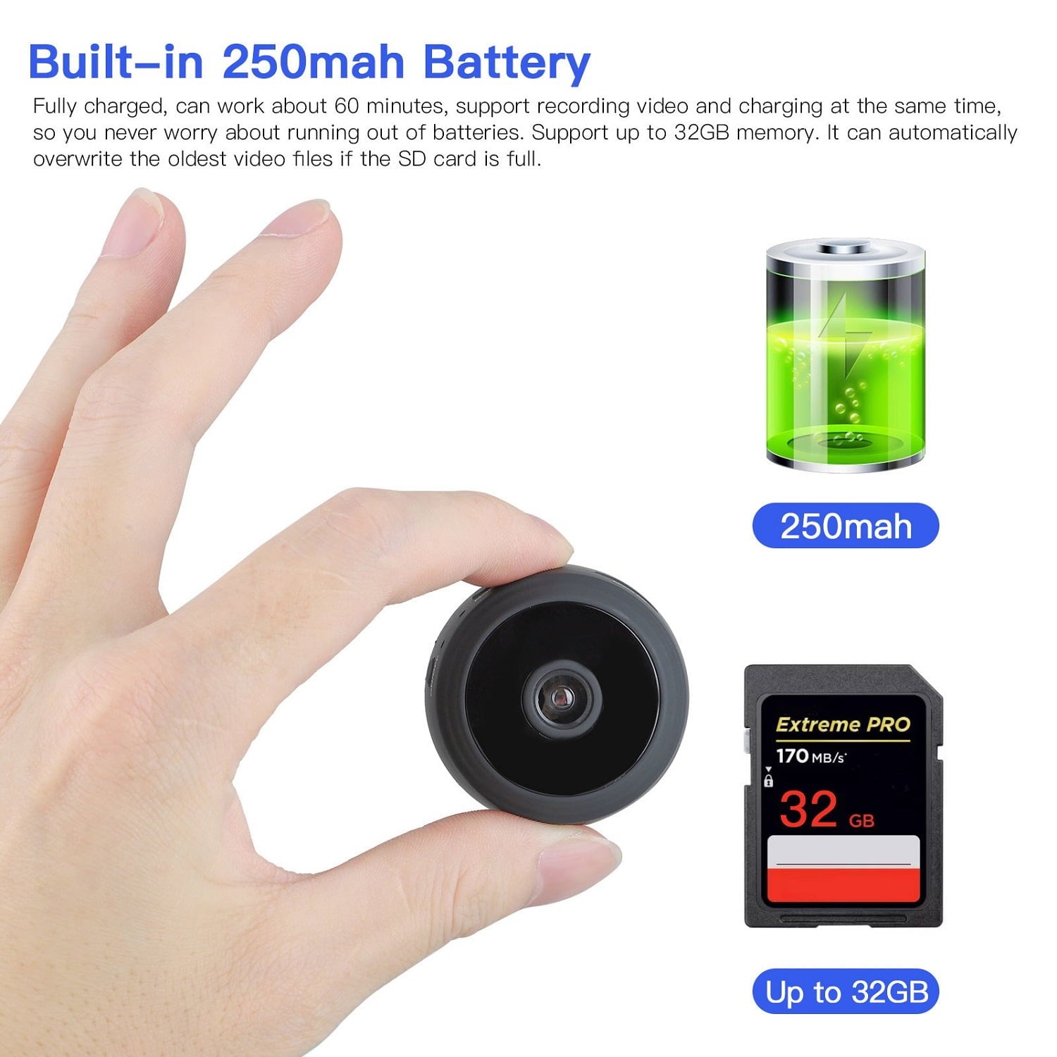 Revolutionary SZDUDU Mini Wireless Security Camera - Capture Every Moment in Full HD 720P with Night Vision, Motion Detection & Loop Recording for Ultimate Home and Outdoor Protection